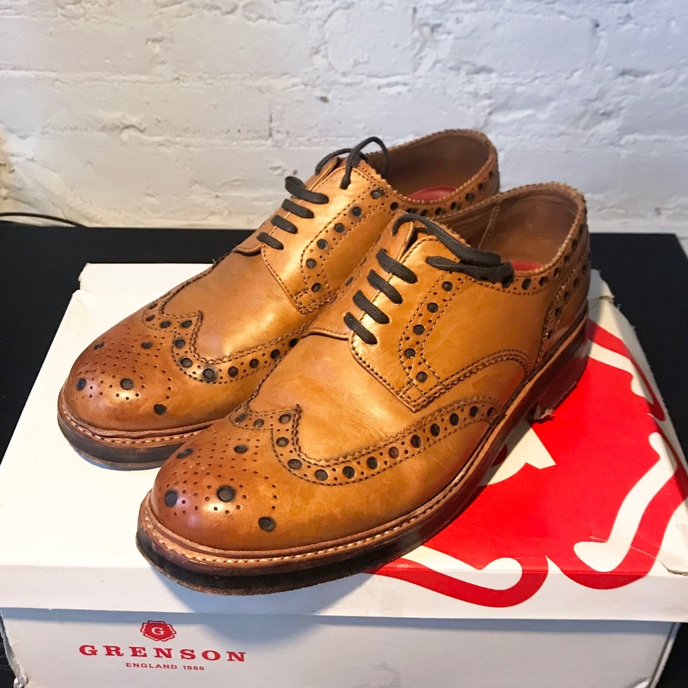 GRENSON "Archie" Tan Leather Shoes